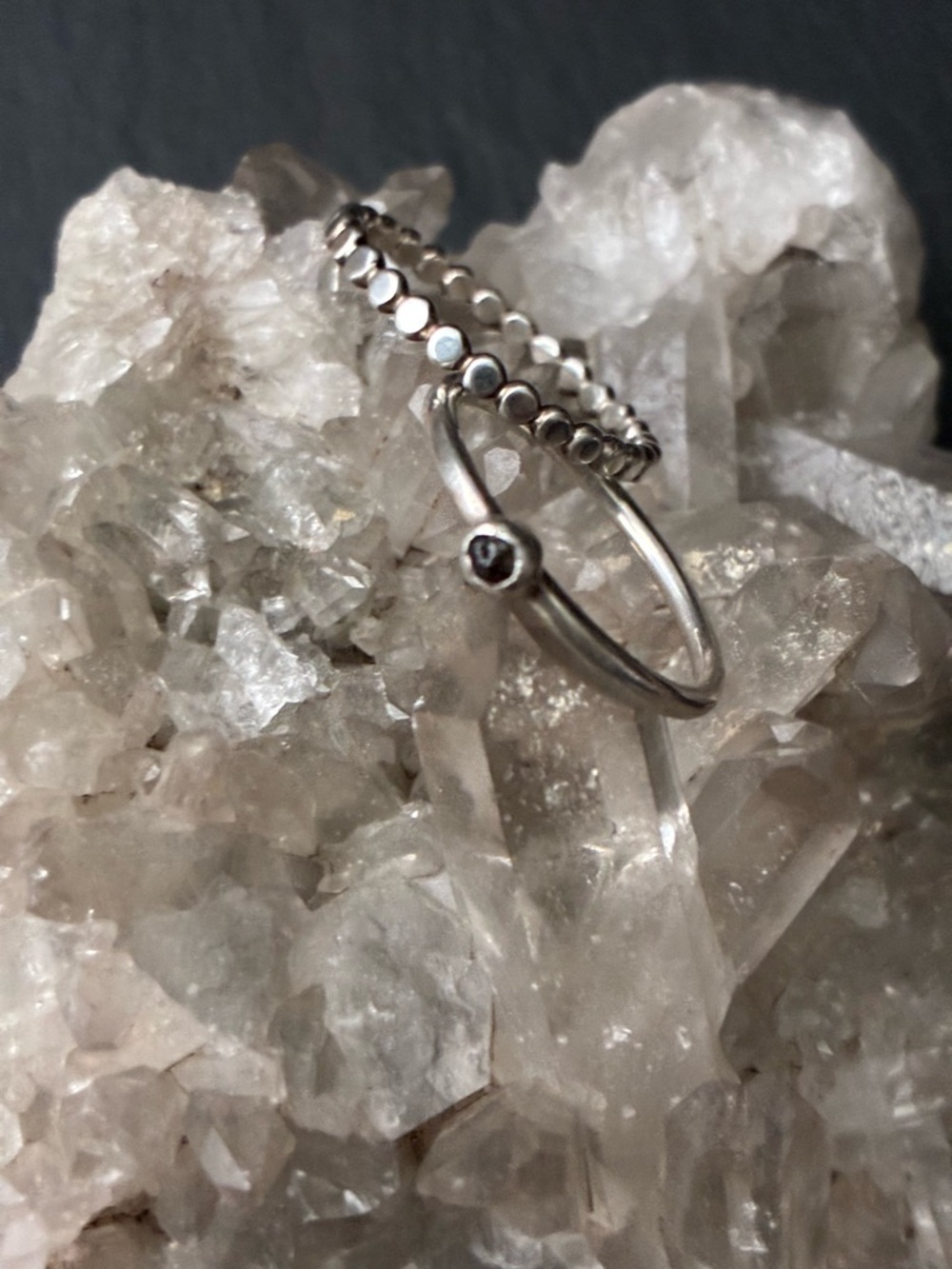 Delicate Silver Stacking Rings - Polished Silver Finish